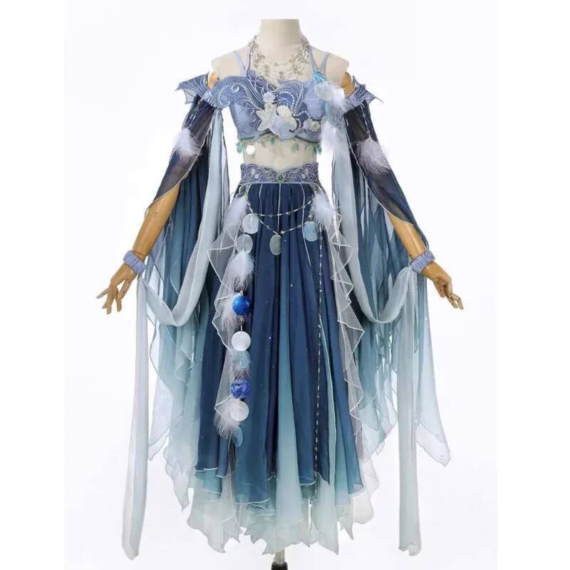 Embroidery Skirt - Exotic Blue Dress Heavy Embroidery Han