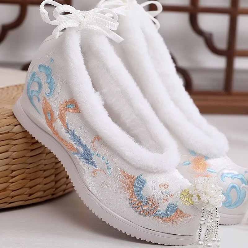 Embroidery Red - Winter Hanfu Shoes Women Chinese Ancient