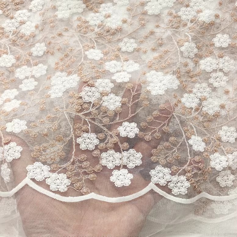 Embroidery Skirt - 1yard 3D flower embroidery tela soft