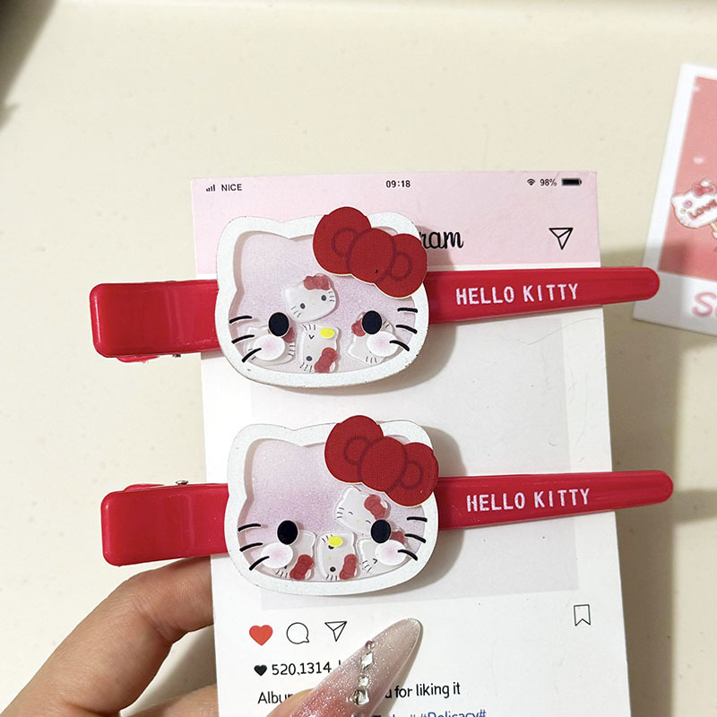 Embroidery Red - Hello Kitty Hair Clip Shaker Bangs