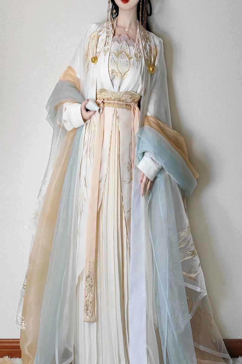 Embroidery Gradient - Chinese Hanfu Dress Women Tang Dynasty