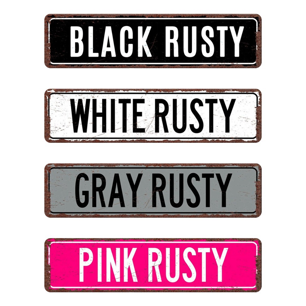 Embroidery Studio - Vintage Personalised Signs, Rusty Road Sign,