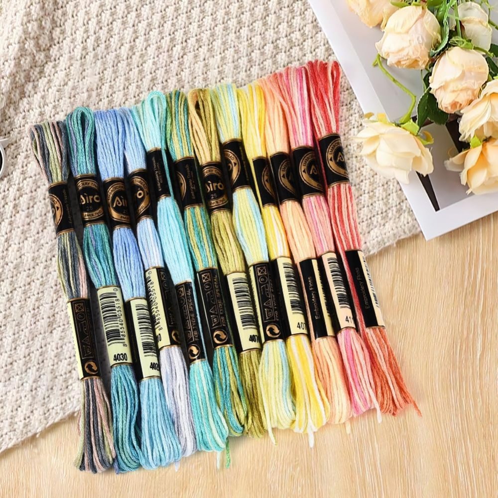 12 Skeins 105 Yards 6 Ply Vari - đánh giá và giá Embroidery Gradient