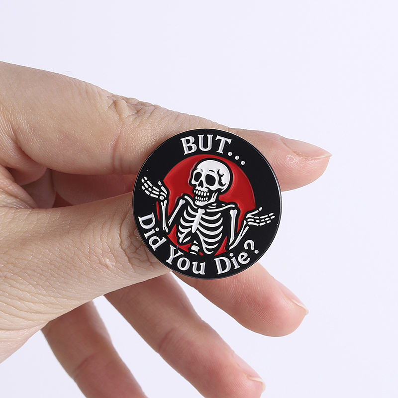 Skull Humorous Slogans Enamel  - đánh giá và giá Embroidery Illustration