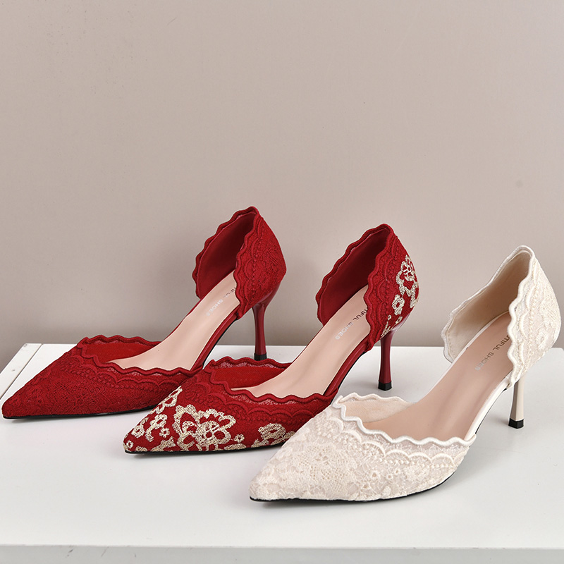 Luxury Red White Lace Embroide - đánh giá và giá Embroidery Red