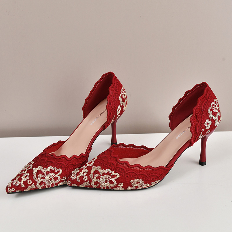 Luxury Red White Lace Embroide - đánh giá và giá Embroidery Red
