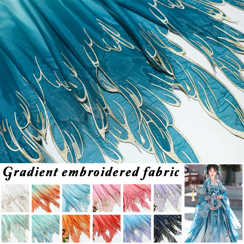 Gradient Heavy Embroidery Fabr - đánh giá và giá Embroidery Gradient