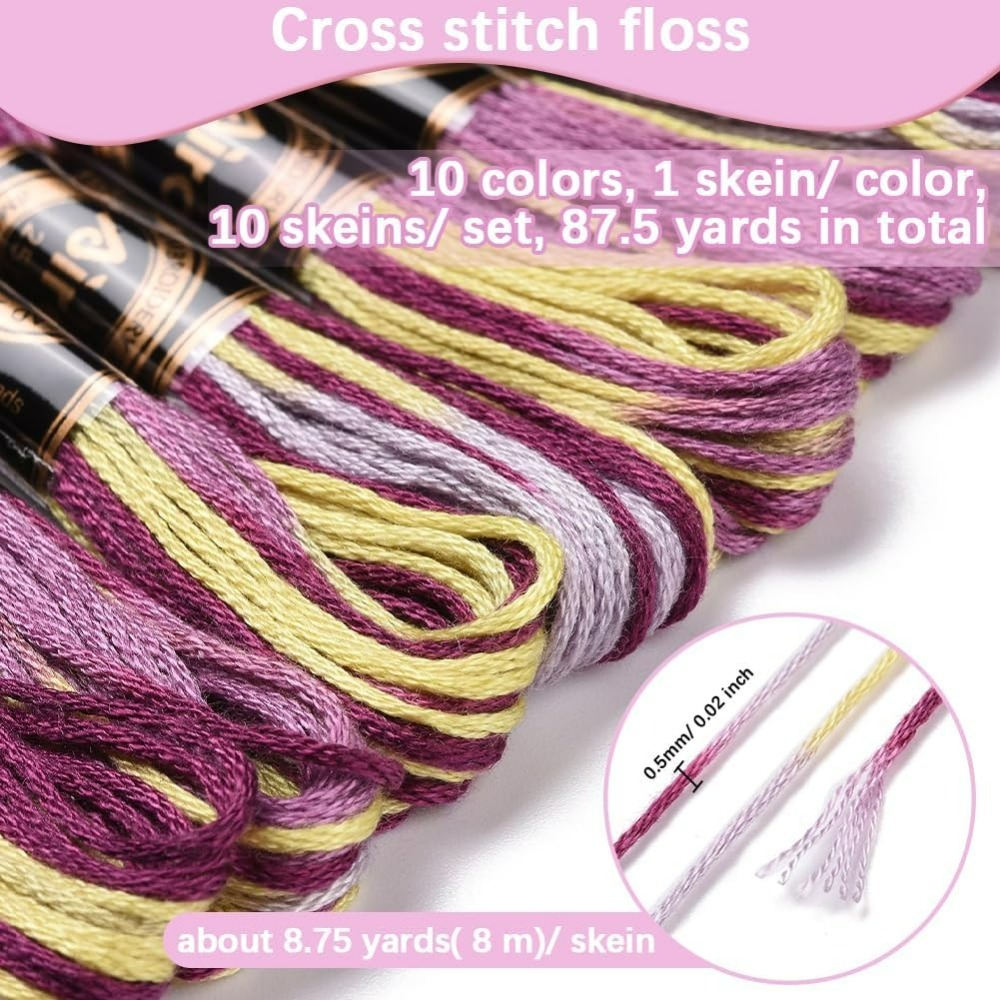 6 Strands Purple Variegated Em - đánh giá và giá Embroidery Gradient
