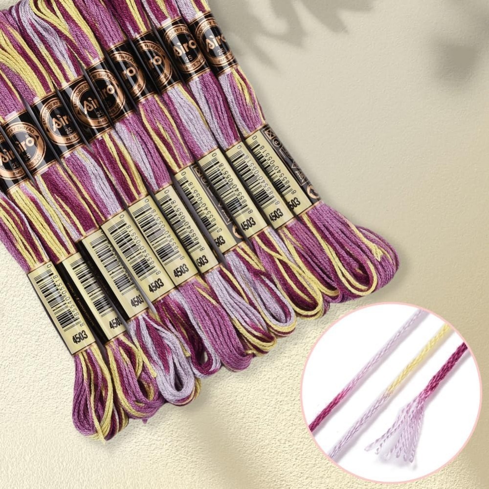 6 Strands Purple Variegated Em - đánh giá và giá Embroidery Gradient