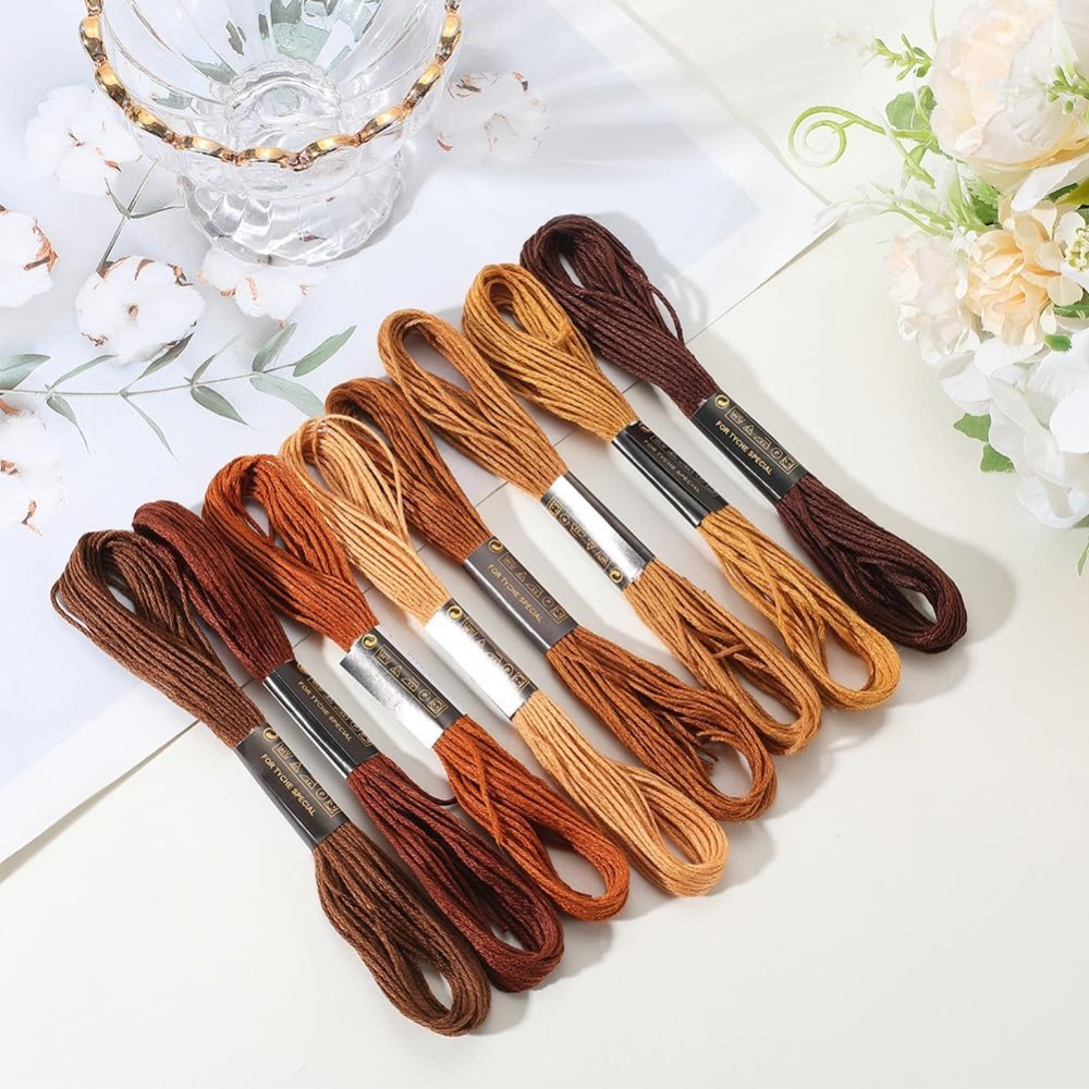 8 Skeins 6 Strands Brown Embro - đánh giá và giá Embroidery Gradient