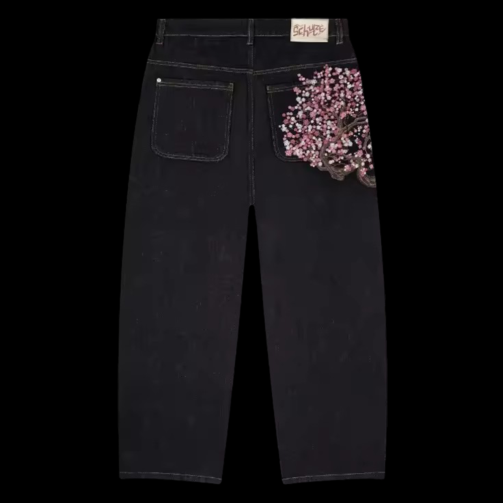 Y2K Mens Womens Harajuku Hip H - đánh giá và giá Embroidery Jeans Sakura