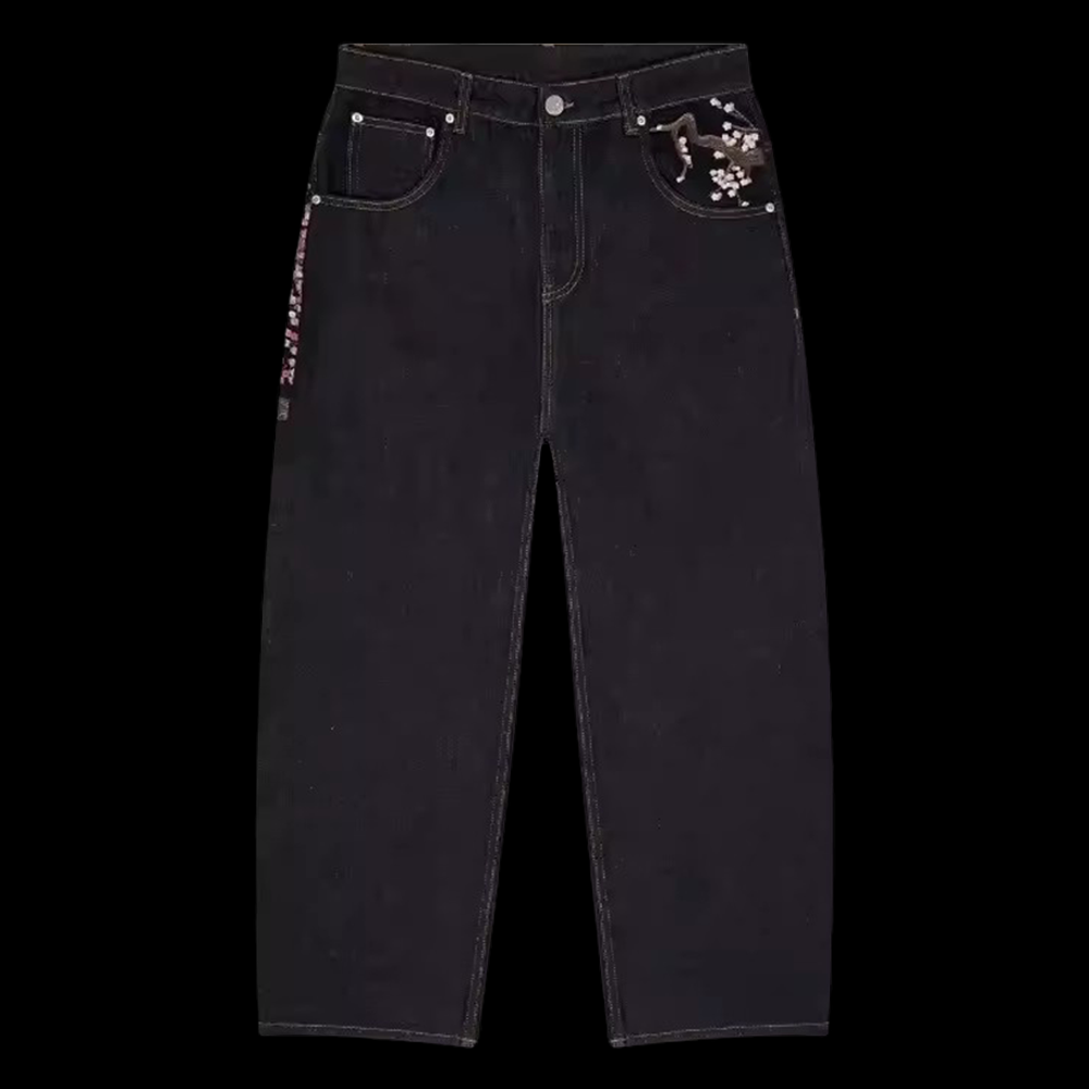 Y2K Mens Womens Harajuku Hip H - đánh giá và giá Embroidery Jeans Sakura