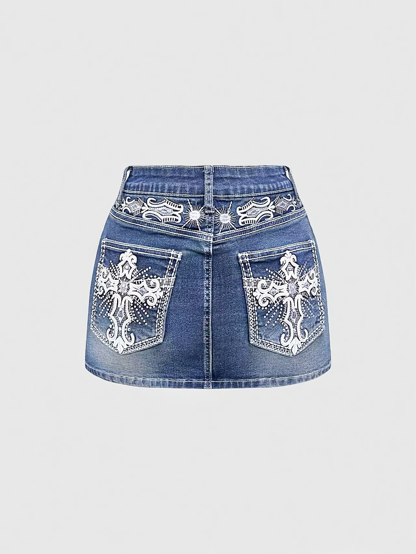 New Fashion Casual High Waist  - đánh giá và giá Embroidery Skirt