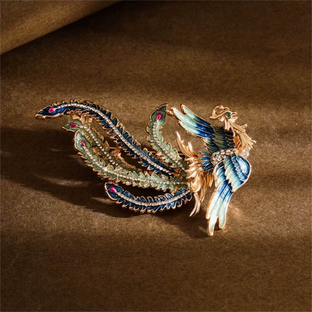 1Pc Color Retro Phoenix Brooch - đánh giá và giá Embroidery Illustration