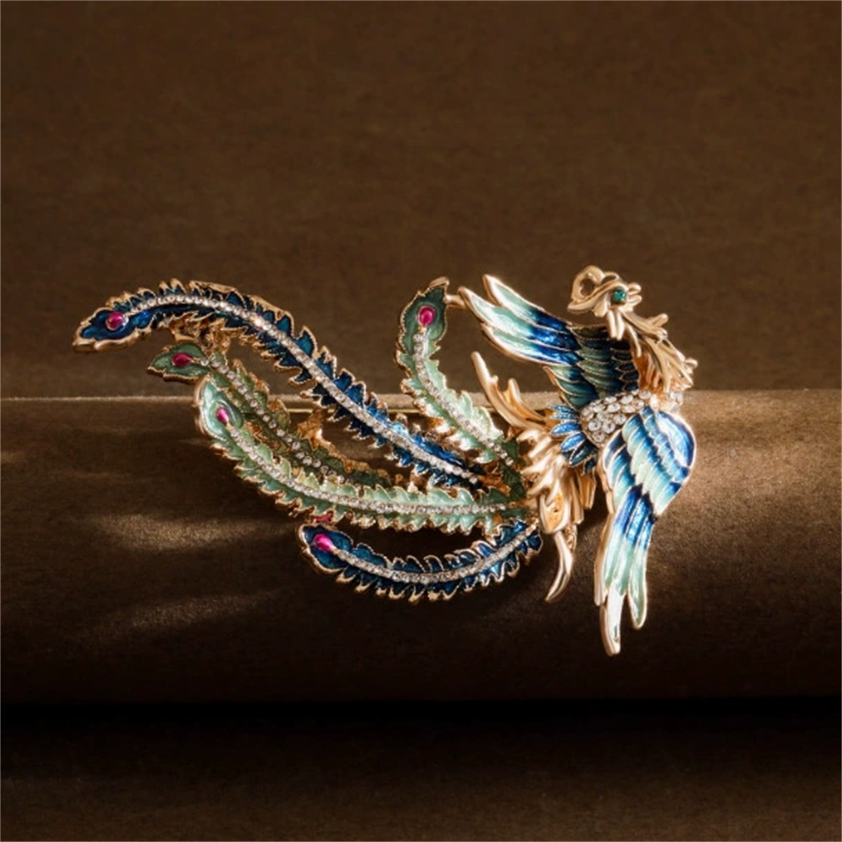 1Pc Color Retro Phoenix Brooch - đánh giá và giá Embroidery Illustration