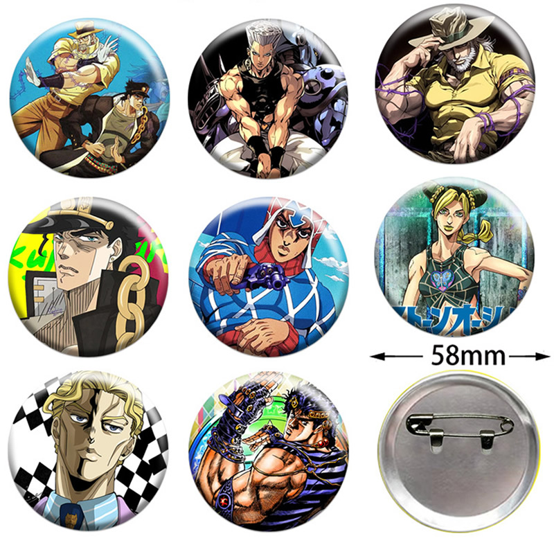 58mm JOJO Anime figure Round B - đánh giá và giá Embroidery Garment