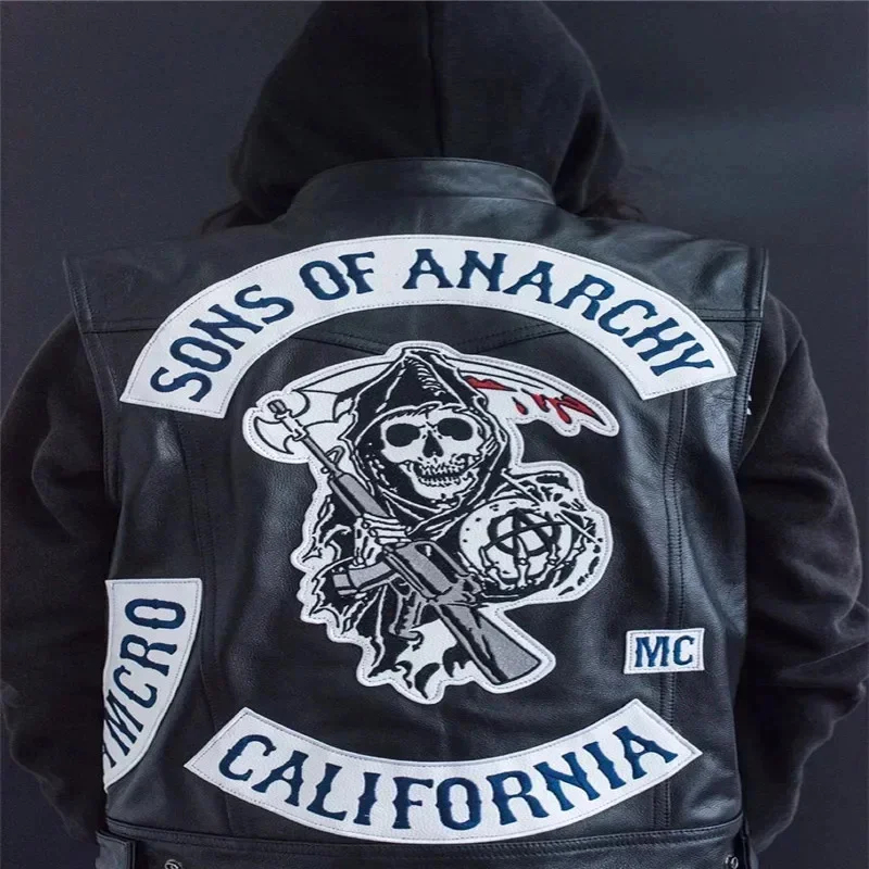 ABC123Leather Men Motorcycle C - đánh giá và giá Embroidery Garment