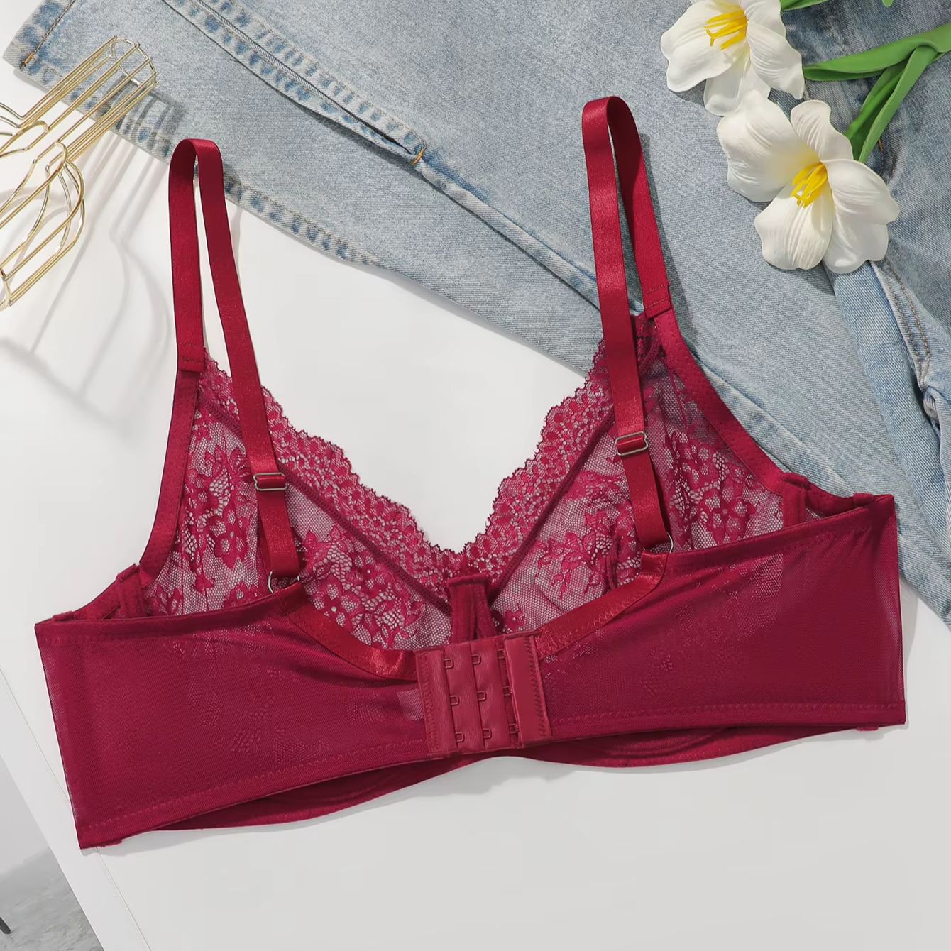 Women Plus Size Red Lace Sheer - đánh giá và giá Embroidery Red