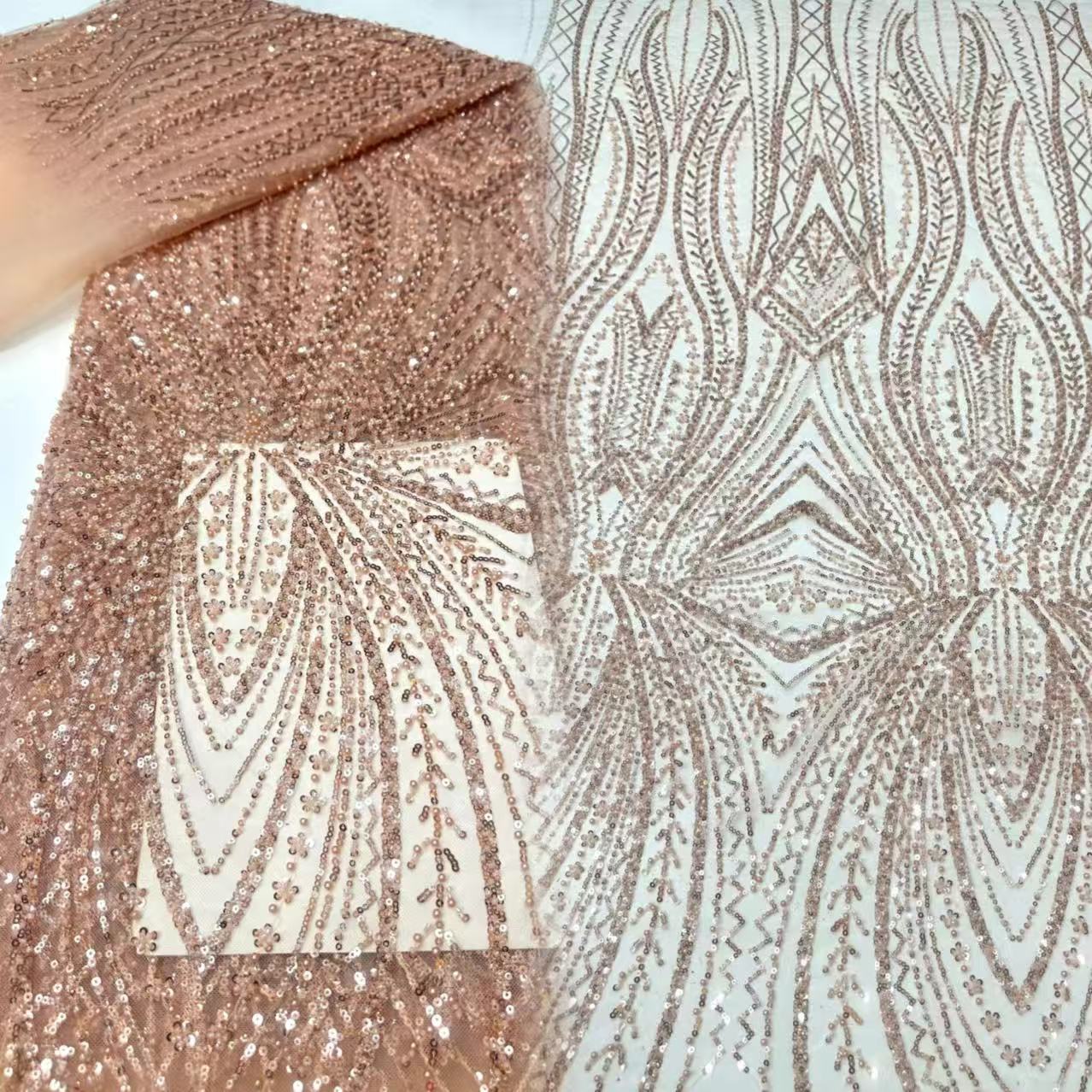 African Lace Fabric Sequins Be - đánh giá và giá Embroidery Gradient