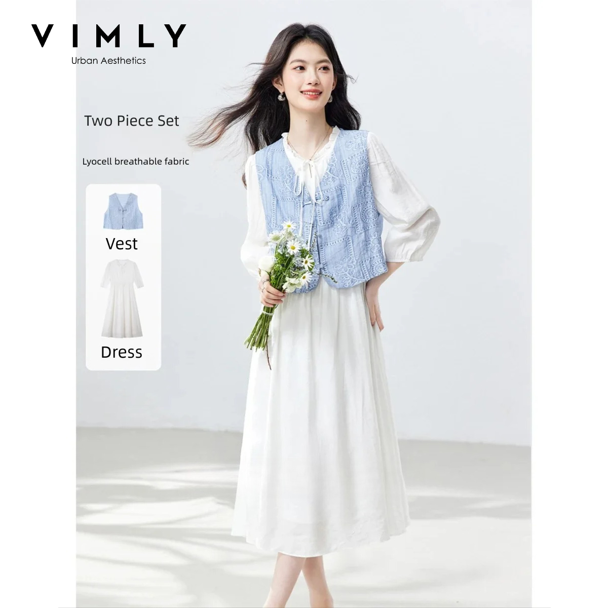VIMLY Women's Two Piece Set Ca - đánh giá và giá Embroidery Vest