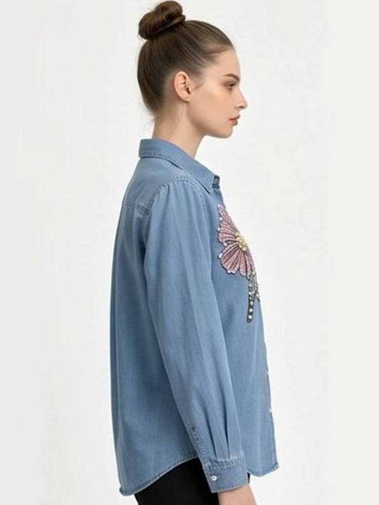 Women Denim Embroidery Blouses - đánh giá và giá Embroidery Shirt