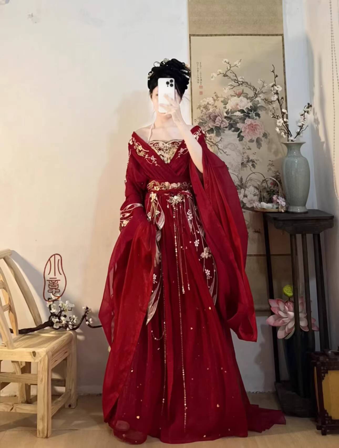 2025 hot Guofeng Goddess Of Fl - đánh giá và giá Embroidery Red