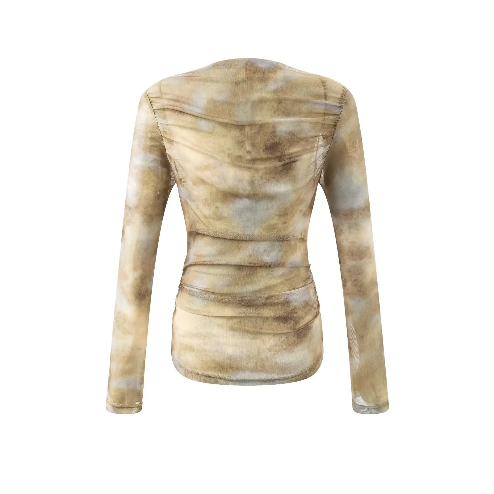 2025 Sexy Tie-Dye Print Ruched - đánh giá và giá Embroidery Shirt