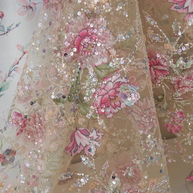 1M 120Cm Wide Luxury Beaded La - đánh giá và giá Embroidery Gradient