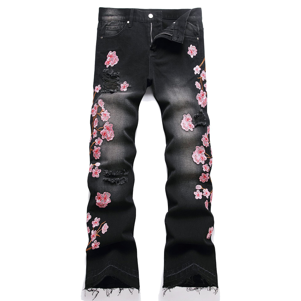 Men Sakura Embroidery Denim Je - đánh giá và giá Embroidery Jeans Sakura