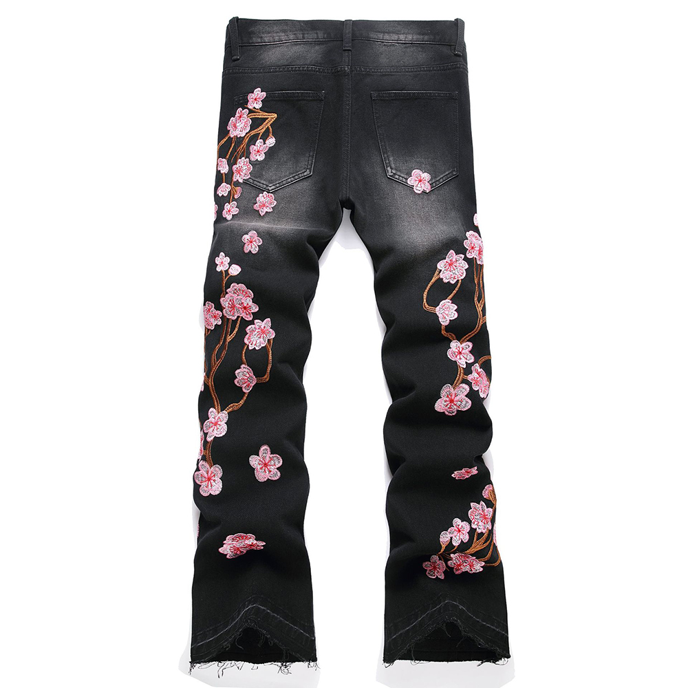Men Sakura Embroidery Denim Je - đánh giá và giá Embroidery Jeans Sakura