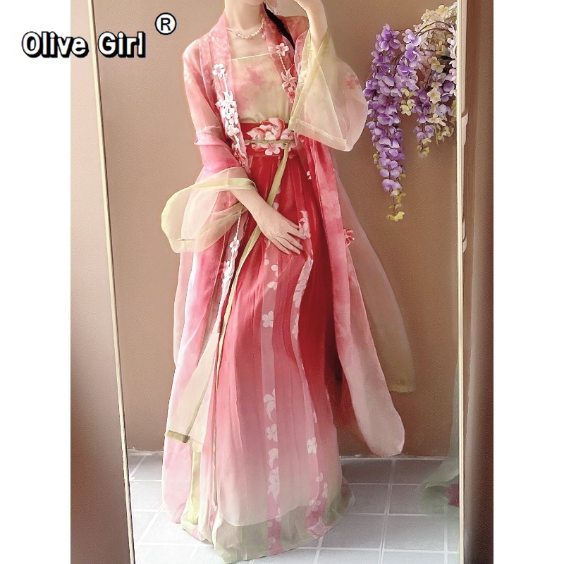 Olivegirl Hanfu Dress Traditio - đánh giá và giá Embroidery Gradient