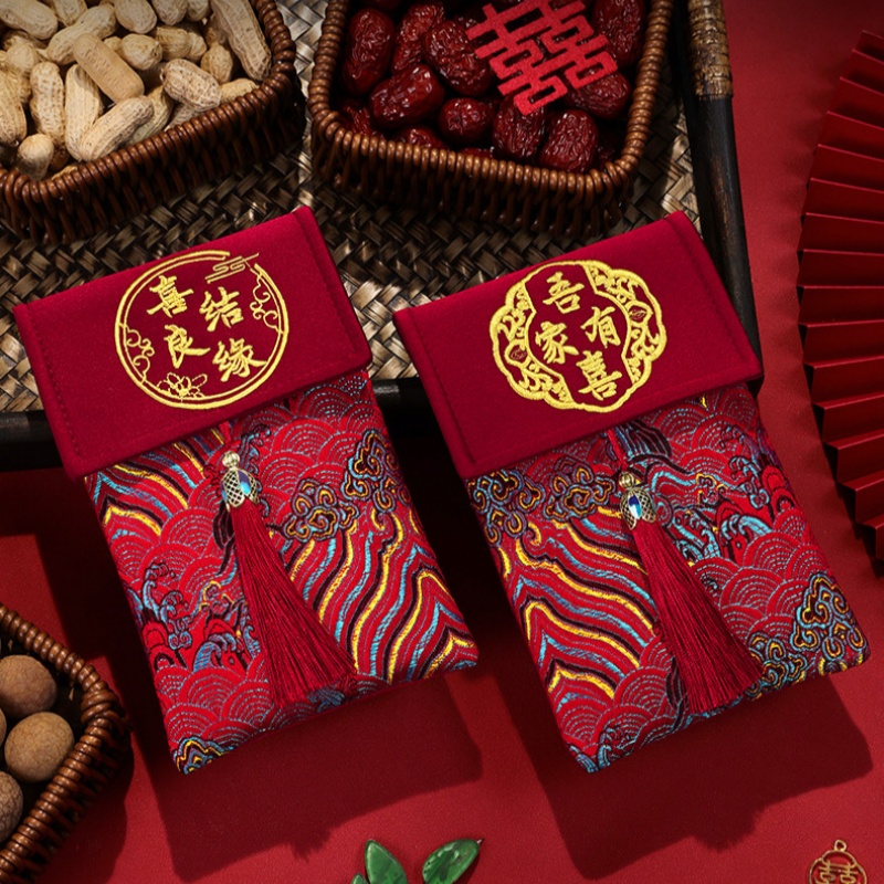 1Pcs Brocade Embroidery Fabric - đánh giá và giá Embroidery Red