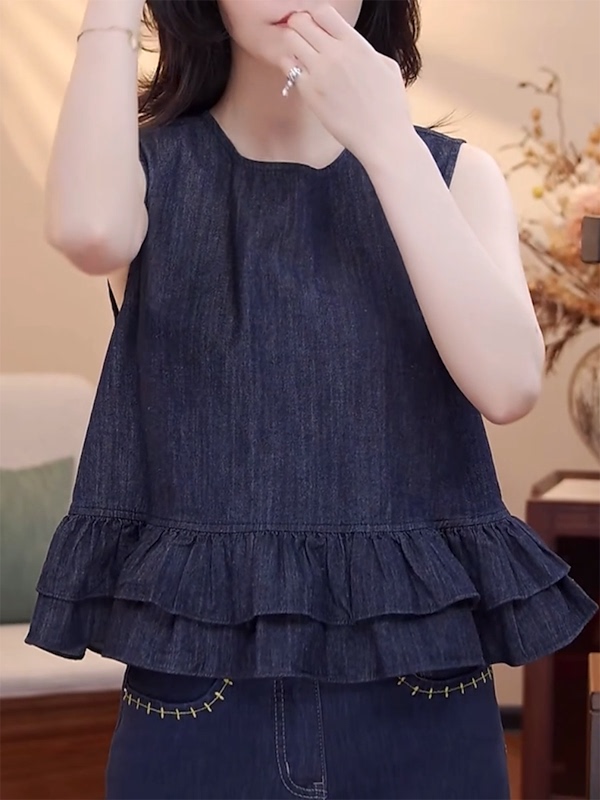 Korean Style round Neck Short  - đánh giá và giá Embroidery Vest