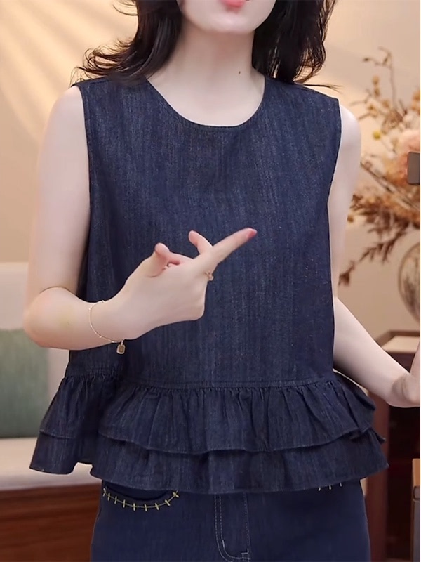 Korean Style round Neck Short  - đánh giá và giá Embroidery Vest