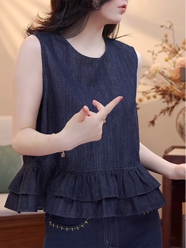 Korean Style round Neck Short  - đánh giá và giá Embroidery Vest