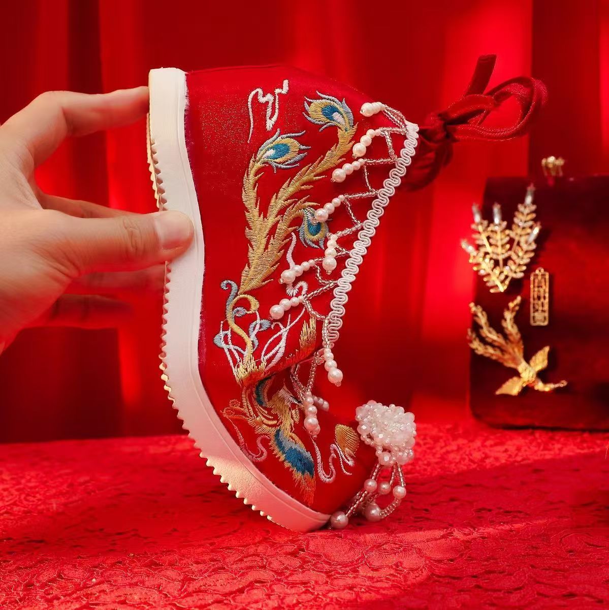 Women New Red Embroidered Wedd - đánh giá và giá Embroidery Red