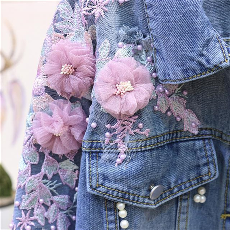 2022 Mới Thêu Denim Ngắn Áo Kh - đánh giá và giá Embroidery Jeans Sakura