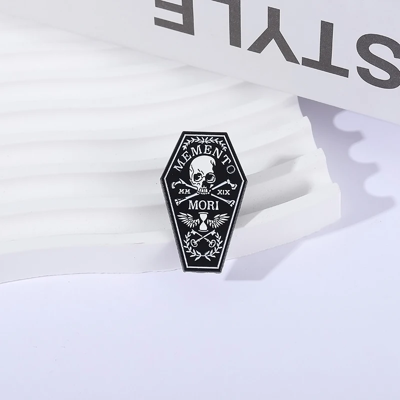 Punk Gothic Coffin Skull Ename - đánh giá và giá Embroidery Illustration