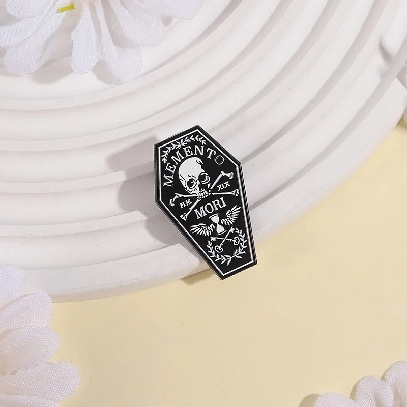 Punk Gothic Coffin Skull Ename - đánh giá và giá Embroidery Illustration