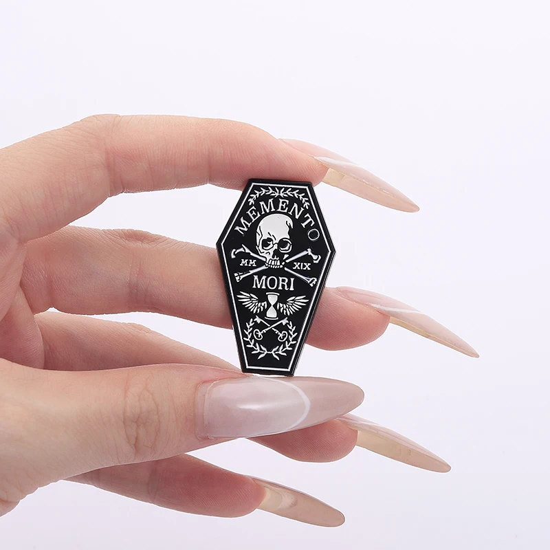 Punk Gothic Coffin Skull Ename - đánh giá và giá Embroidery Illustration