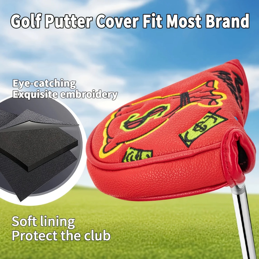 Golf Putter Cover | Half Round - đánh giá và giá Embroidery Red