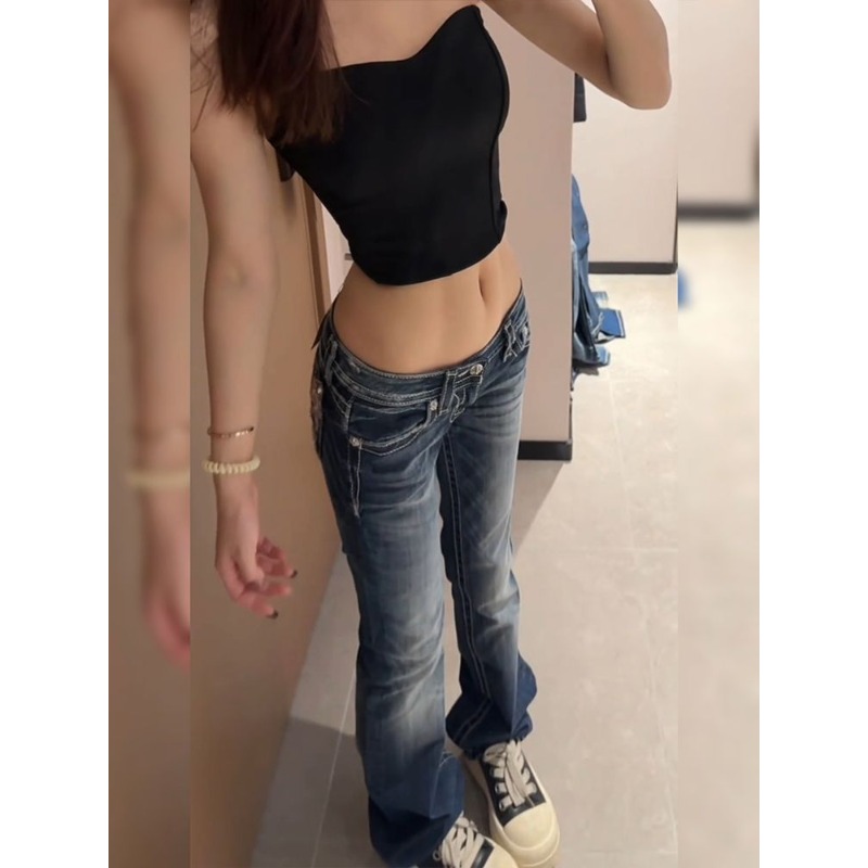Women's Y2K Gothic Embroidery  - đánh giá và giá Embroidery Jeans Sakura