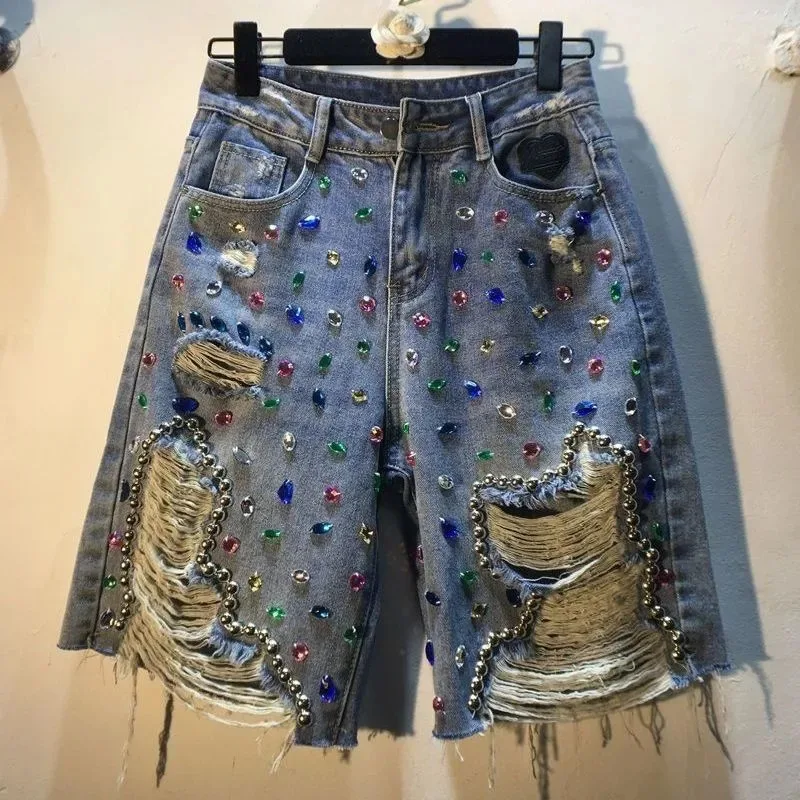 2025 Summer Short Pants High W - đánh giá và giá Embroidery Jeans Sakura