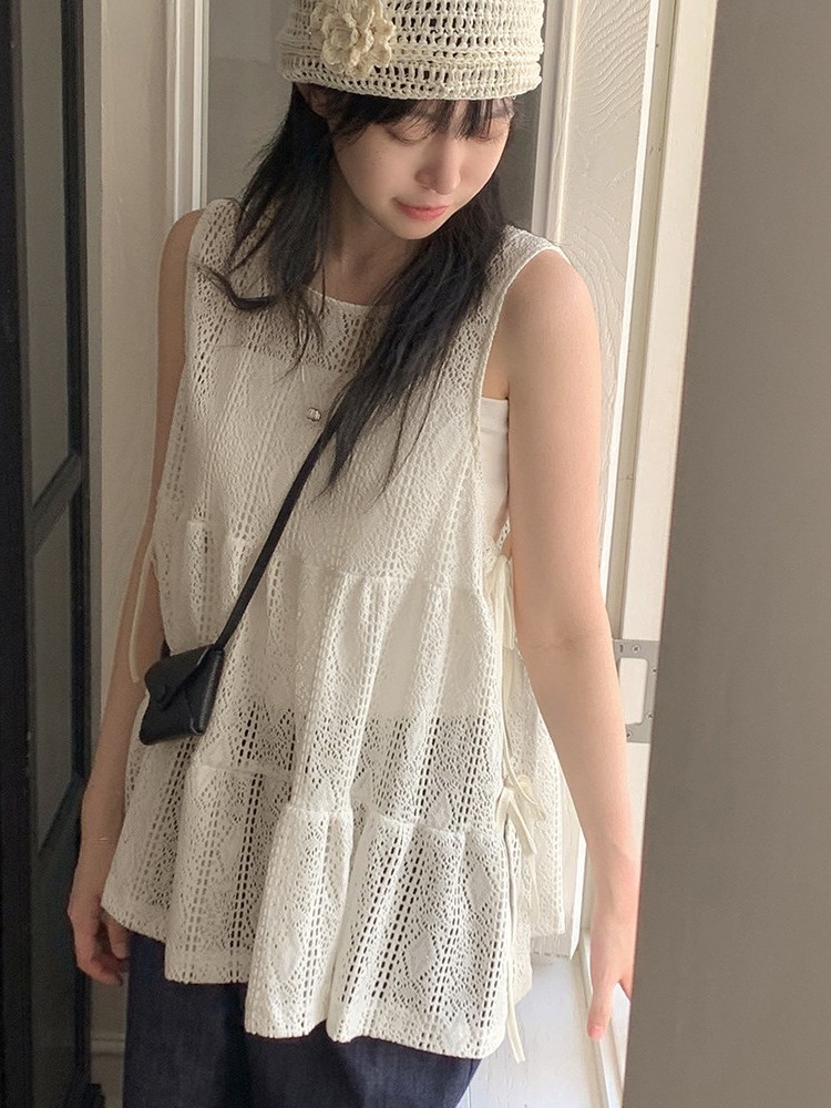 Chic Lace Embroidery Side Bowt - đánh giá và giá Embroidery Vest