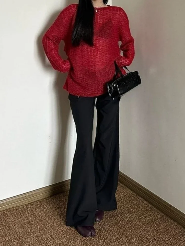 Y2K See-Through Knitted Women' - đánh giá và giá Embroidery Shirt